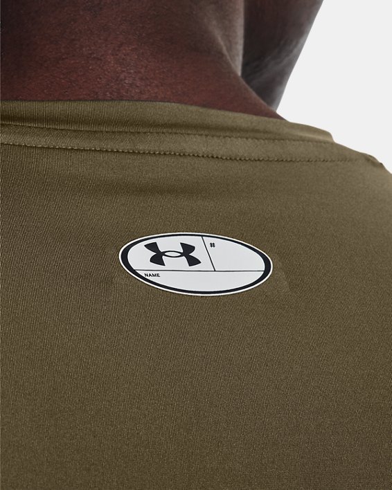 Men's HeatGear® Armour Fitted Short Sleeve, Green, pdpMainDesktop image number 3